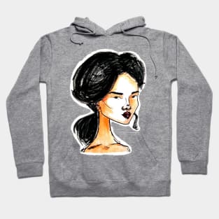 pretty young lady. cartoon portrait Hoodie